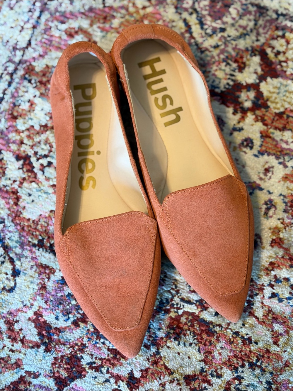 Hush Puppies Women’s Pointed Suede Loafers - Burnt Orange